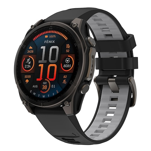 Quickfit 22 mm/26 mm Silikon-Smartwatch-Armband für Garmin Fenix 7x/7 Solar/6x/6 Pro/5/5x Plus/3/3hr/Epix Image
