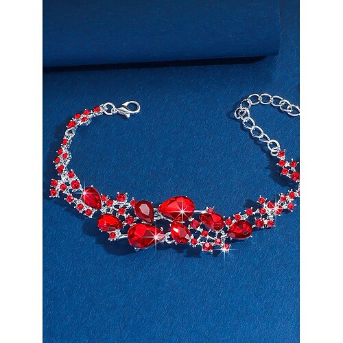 Damenarmband mit Kristall-Strasssteinen – funkelndes, verstellbares Silberarmband für Silvesterpartys, Hochzeiten und Abendveranstaltungen Image