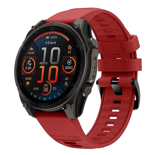 Quickfit 22 mm/26 mm Silikon-Smartwatch-Armband für Garmin Fenix 7x/7 Solar/6x/6 Pro/5/5x Plus/3/3hr/Epix Image