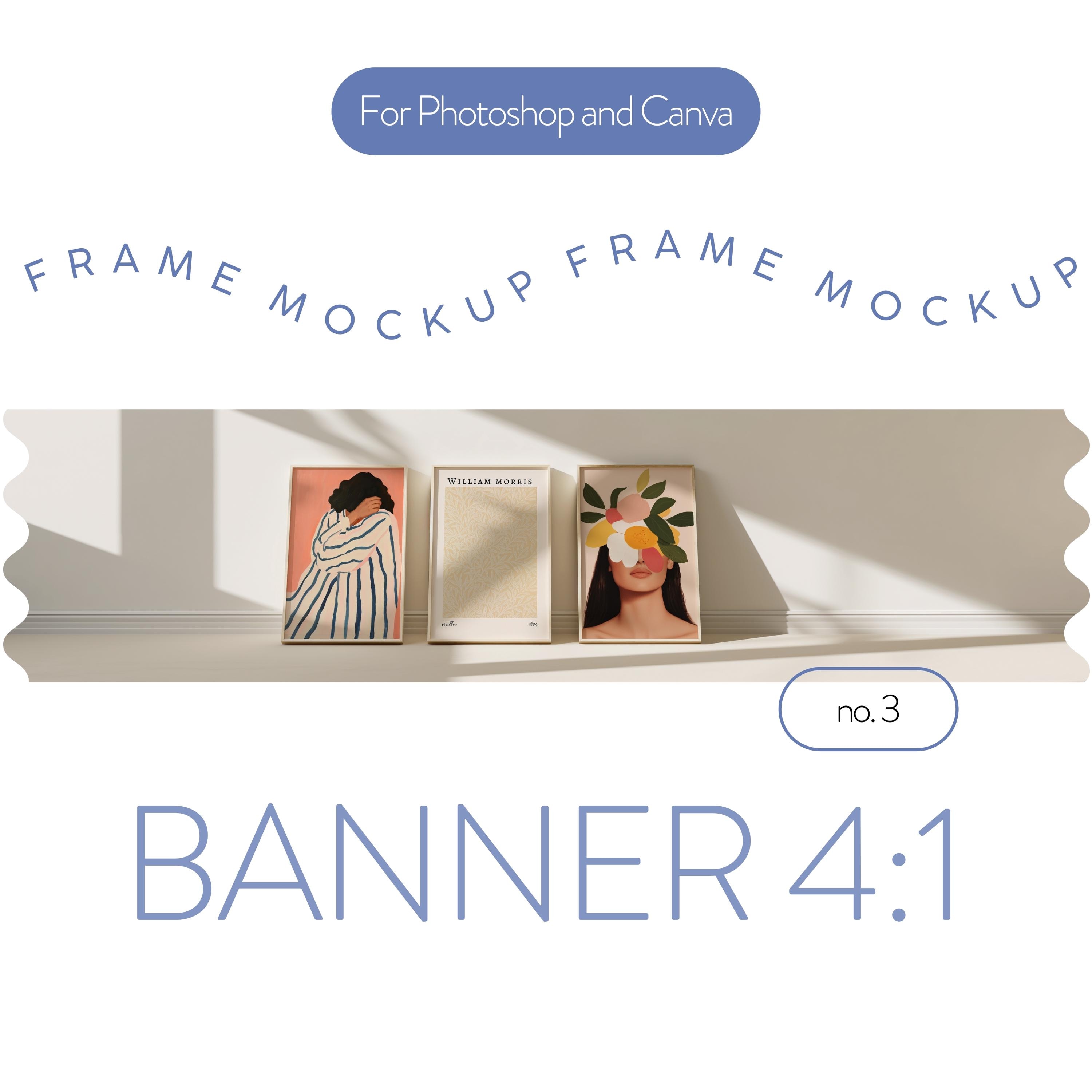 Mockup di cornice 4:1 per banner Etsy, mockup di cornici Din A Ratio per banner, mockup di cornice PSD per banner Etsy, mockup di cornice per banner E