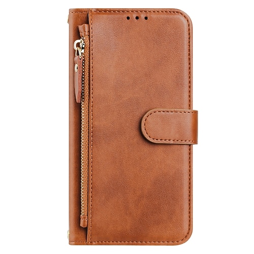 Handy Hülle Handyhüllen Für iPhone 17 Pro Max 17 Air 16 15 14 Pro Max Plus 13 Pro Max Mini Brieftaschenhülle Reisverschluss Vollschutz Mit Handgelenkschlaufe Retro PU-Leder Image