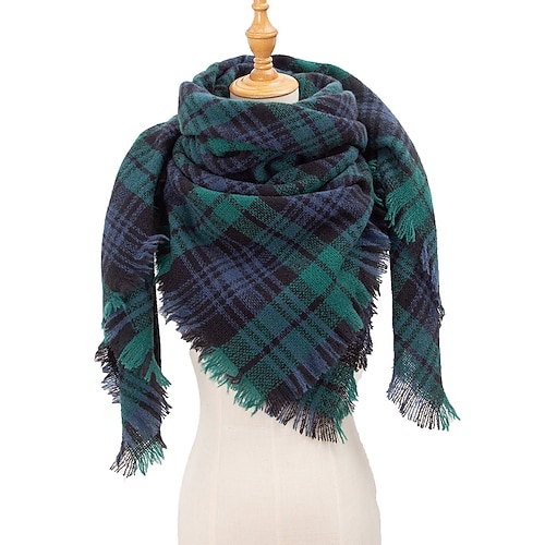 Unisex-Weihnachtsschal mit Karomuster – aus Polyester, weich und warm, in verschiedenen Farben erhältlich, für Winter, Weihnachtsfeiern und den Alltag Image