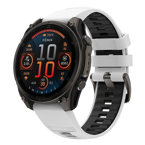 Quickfit 22 mm/26 mm Silikon-Smartwatch-Armband für Garmin Fenix 7x/7 Solar/6x/6 Pro/5/5x Plus/3/3hr/Epix Image