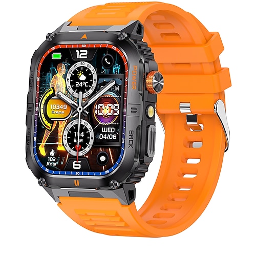 iMosi YK12 Smartwatch 2 Zoll Smartwatch Fitnessuhr Bluetooth Schrittzähler Anruferinnerung Aktivitäts-Tracker Kompatibel mit Android iOS Damen Herren Langer Standby Freisprechanrufe Anpassbares Image