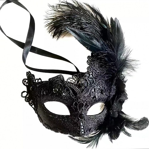 Arlecchina-Maske, venezianische Maske, Columbina-Maske, Karnevalsmaske, Blumenmuster, Halbgesicht, für Erwachsene und Frauen, Halloween-Kostüm, Karneval, Mardi Gras, Maskenball, Karneval von Venedig, Image