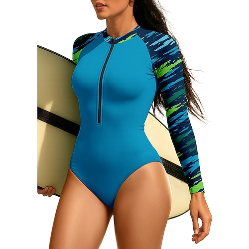 Damen Anti UV Shirt Abstrakt UPF50 Schnelltrocknend Leicht Langarm Bodysuit T-Shirt zum Schwimmen Surfen Kanufahren Strand Sommer Image