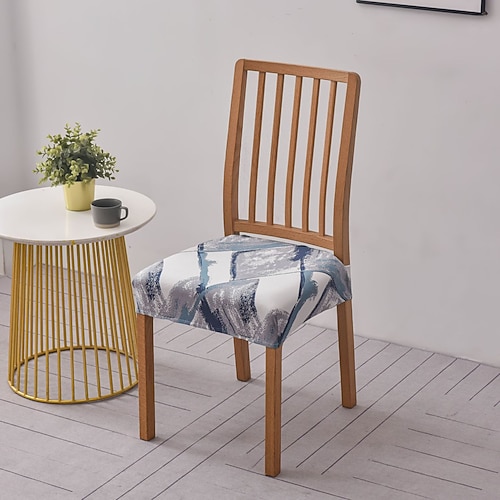 Stretch-Stuhlsitzbezüge, bedruckt, modern, schlicht, abnehmbar, waschbar, für Esszimmerstühle, geeignet für Küche, Esszimmer und Restaurant.