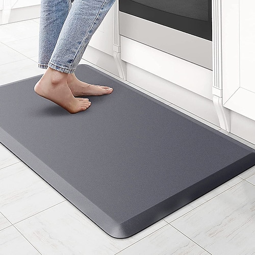 Läuferteppiche für Flur und Küche, dicke, ermüdungshemmende Küchenmatte aus PVC-Leder, wasserdichter, ölbeständiger und rutschfester Läuferteppich für den Eingangsbereich, pflegeleichter Teppich Image