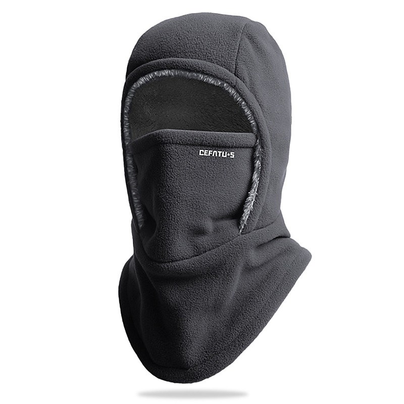Men's Polyester Fleece Balaclava Hat Neck Warmer, Windproof, Multi-Color, Ideal for Winter Sports Outdoor Activities