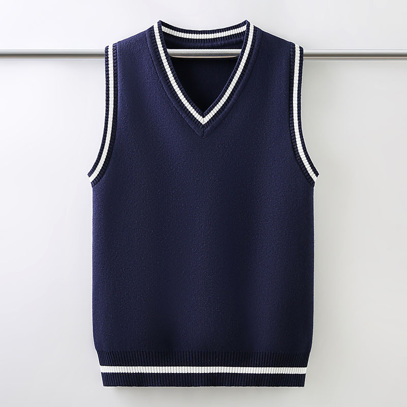 Kids Boys' Pullover Sweater Color Block Sleeveless V Neck Outdoor Fashion Navy Blue Fall Clothes 4-12 Years