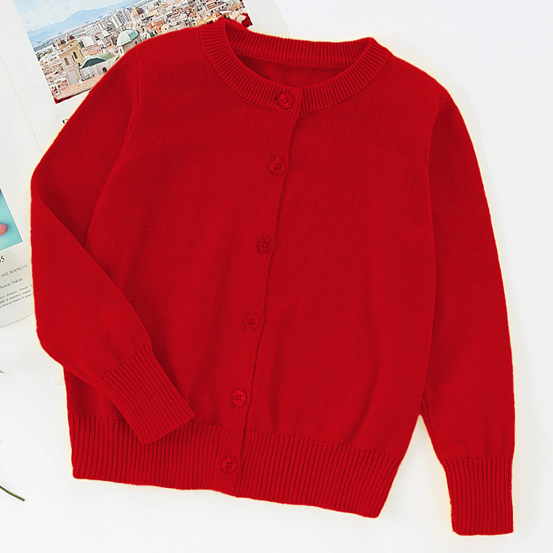 Kids Unisex Sweater Solid Color Long Sleeve Buttons Outdoor Fashion Black Fall Clothes 4-12 Years