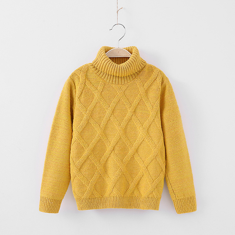 Kids Boys' Turtleneck Sweater Solid Color Long Sleeve Keep Warm Outdoor Fashion Blue Fall Clothes 4-12 Years
