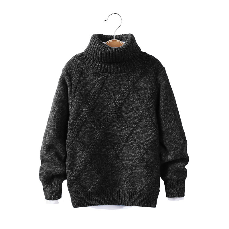 Kids Boys' Turtleneck Sweater Solid Color Long Sleeve Keep Warm Outdoor Fashion Blue Fall Clothes 4-12 Years