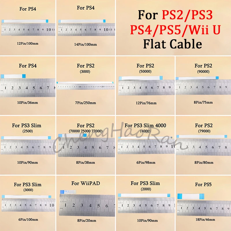 10PCS Für PS5 PS4 PS3 PS2 WiiuPAD Controller Flexs Für 6 7 8 10 12 14 18 Pin Power schalter Band Flex Kabel FPC Stecker Kabel