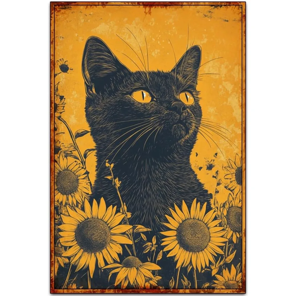 ProudCatVintageTinSign Proud Cat Blechschilder – klassische Retro-Kunst, originelle Garagen-Wanddekoration im Vintage-Design Image
