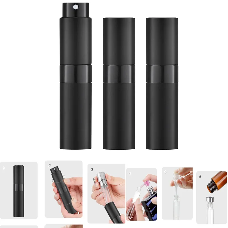 8-ml-Sprühflasche für Parfüm, geeignet für Reisen (1 Stück/3-teilige Packung), leerer Köln-Spender, tragbares Sprühgerät Image
