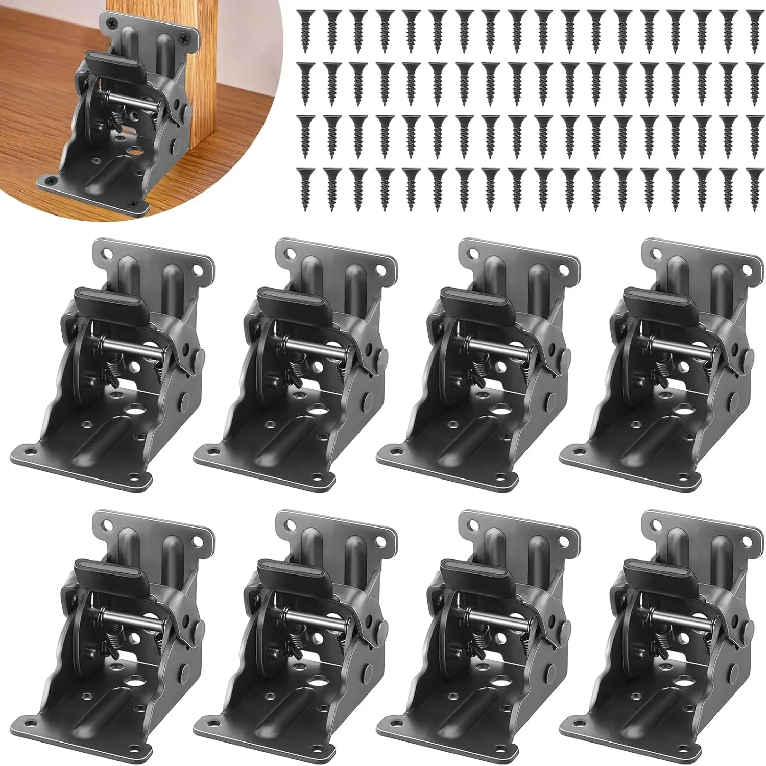 2/4/6/8 Stück TopDirect Klappbare Halterung Scharnier Selbstverriegelndes Verlängerungsscharnier für Möbel Schrank Tisch Reparatur Stütze Halter für den Heimgebrauch Image