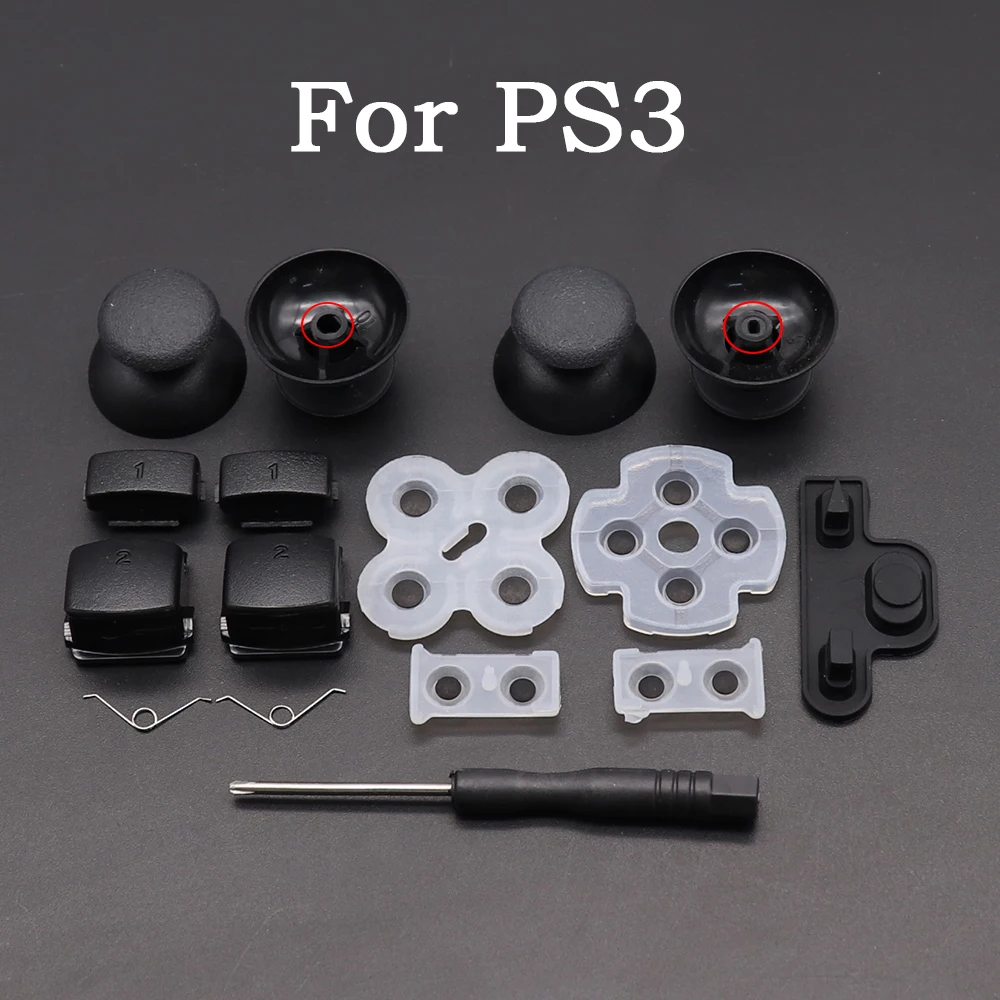 Für PS3 Trigger-Taste L1 R1 L2 R2 Schlüssel Federn Kit Für PlayStation 3 Gamepad Gummi Taste Pad Schwarz Ersatz Zubehör