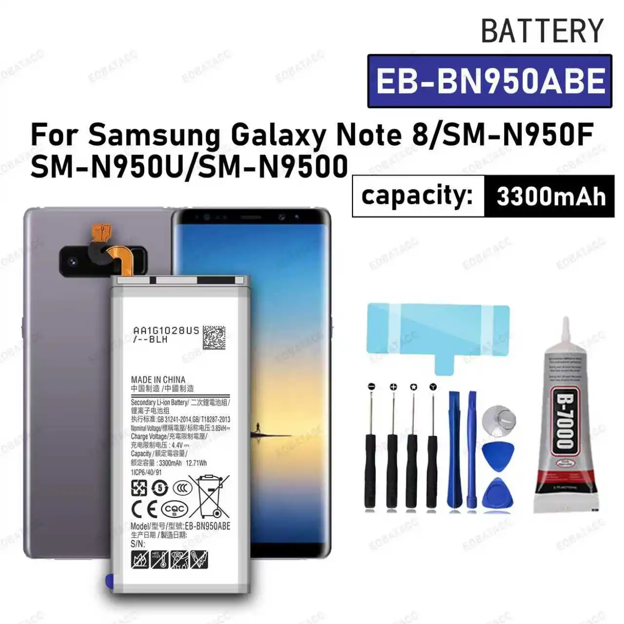 100% neue Hohe Qualität EB-BN950ABE Batterie 3300 mAh Für Samsung Galaxy Note 8 Note8 N950 SM-N950F N950FD N950U/U1 N950W Bateria Image