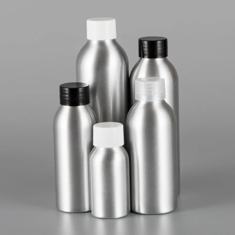 Aluminiumflasche 1oz 2oz 4/8oz 20/30/50/60/100ml/150/200ml, leere runde Splitter-Metallflasche mit Aluminiumkappe, kindersicher Image
