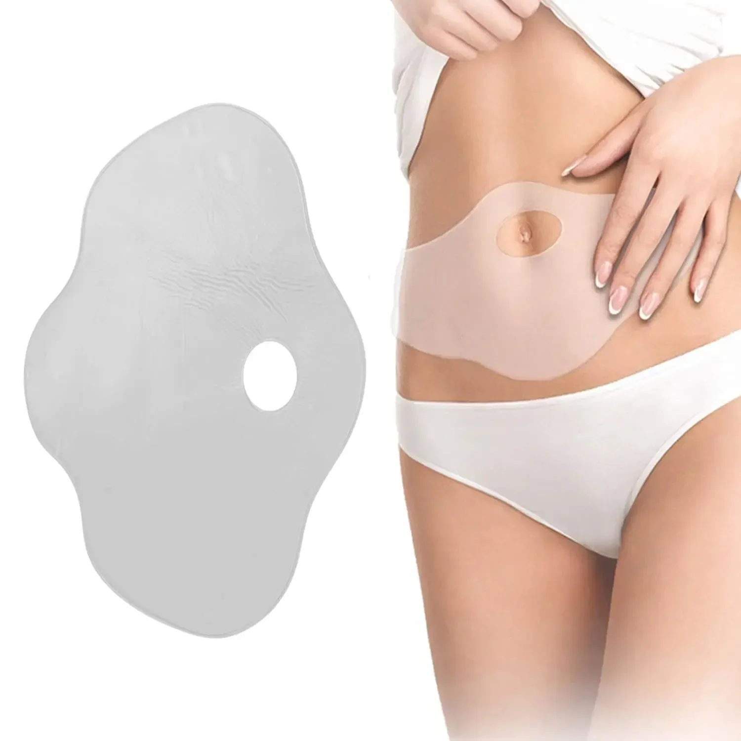 Bauch Silikon Pad Anti Falten Narbe Dehnungsstreifen Entfernung Blätter Wiederverwendbar für Frauen Bauch Bauch Bauch Pads Aufkleber Image