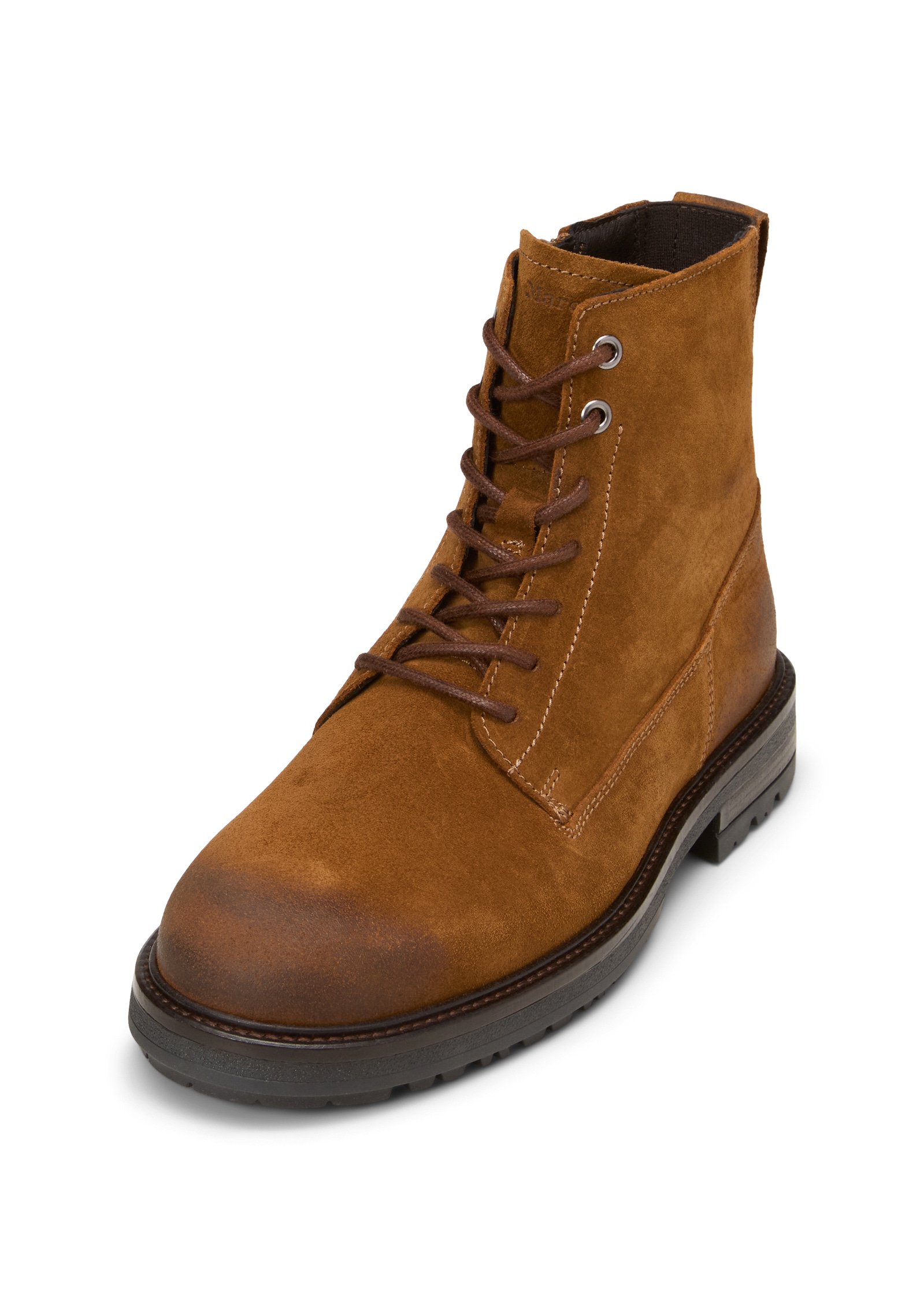 Stiefelette MARC O'POLO "aus softem Velours-Rindleder", Damen, Gr. 42, cognac, Obermaterial: 100% Leder (Rind), unifarben, Schuhe Stiefelette