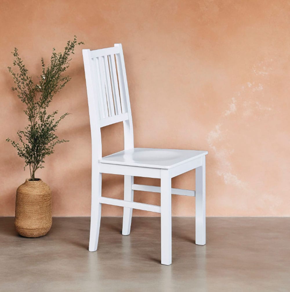 Esszimmerstuhl INTER LINK "Esszimmerstuhl Westerland", weiß, weiß, B:42cm H:94,5cm T:47cm, Massivholz, Stühle, Esszimmerstuhl