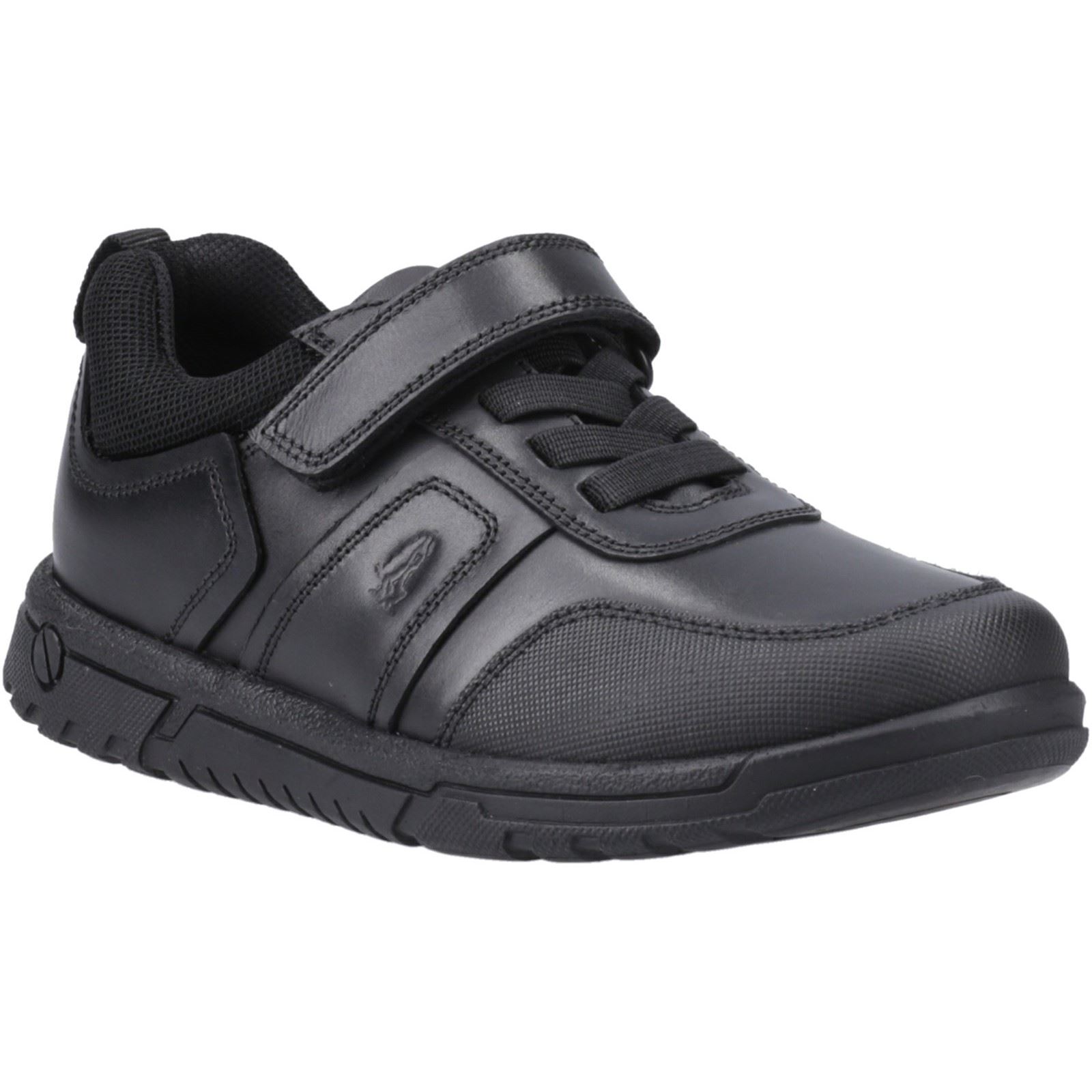 Hush Puppies Sutton Bungee Die Schwarzen Schnürschuhe Für Jungen Aus Leder Image