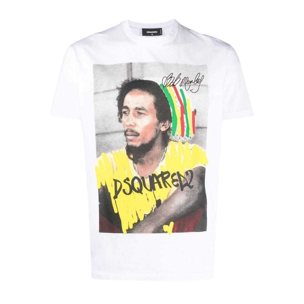 DSquared2 Unisex Erwachsene Bob Marley Logo T-Shirt (Weiß) Image