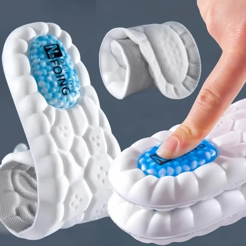 1 Paar weiche Sport-Einlegesohlen, Elastizität, Fußgewölbeunterstützung, Massage, Stoßdämpfung für optimale Männer und Frauen, Fußpflege, orthopädische Pads Image