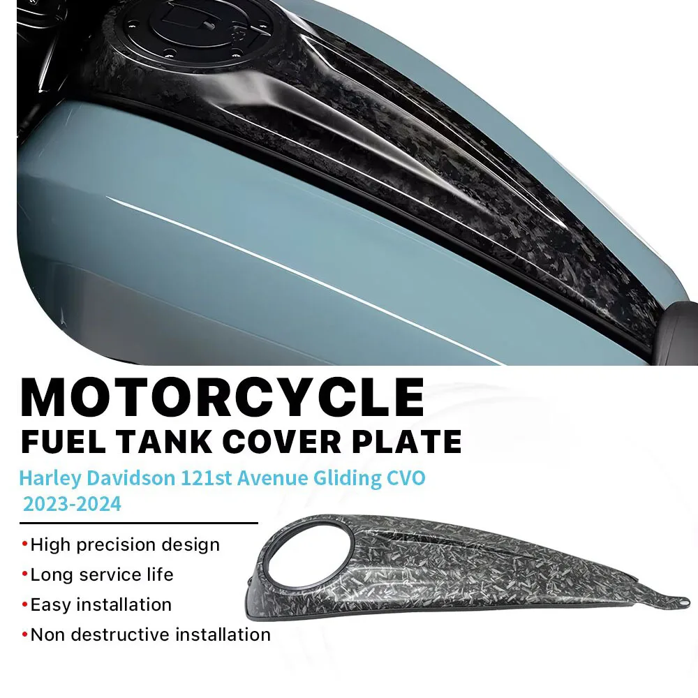 Für Harley Davidson Street Glide CVO Road Glide 2023-2024 Motorrad Kraftstoff Tank Abdeckung Carbon Forge Zubehör Gas Kraftstoff tank Image