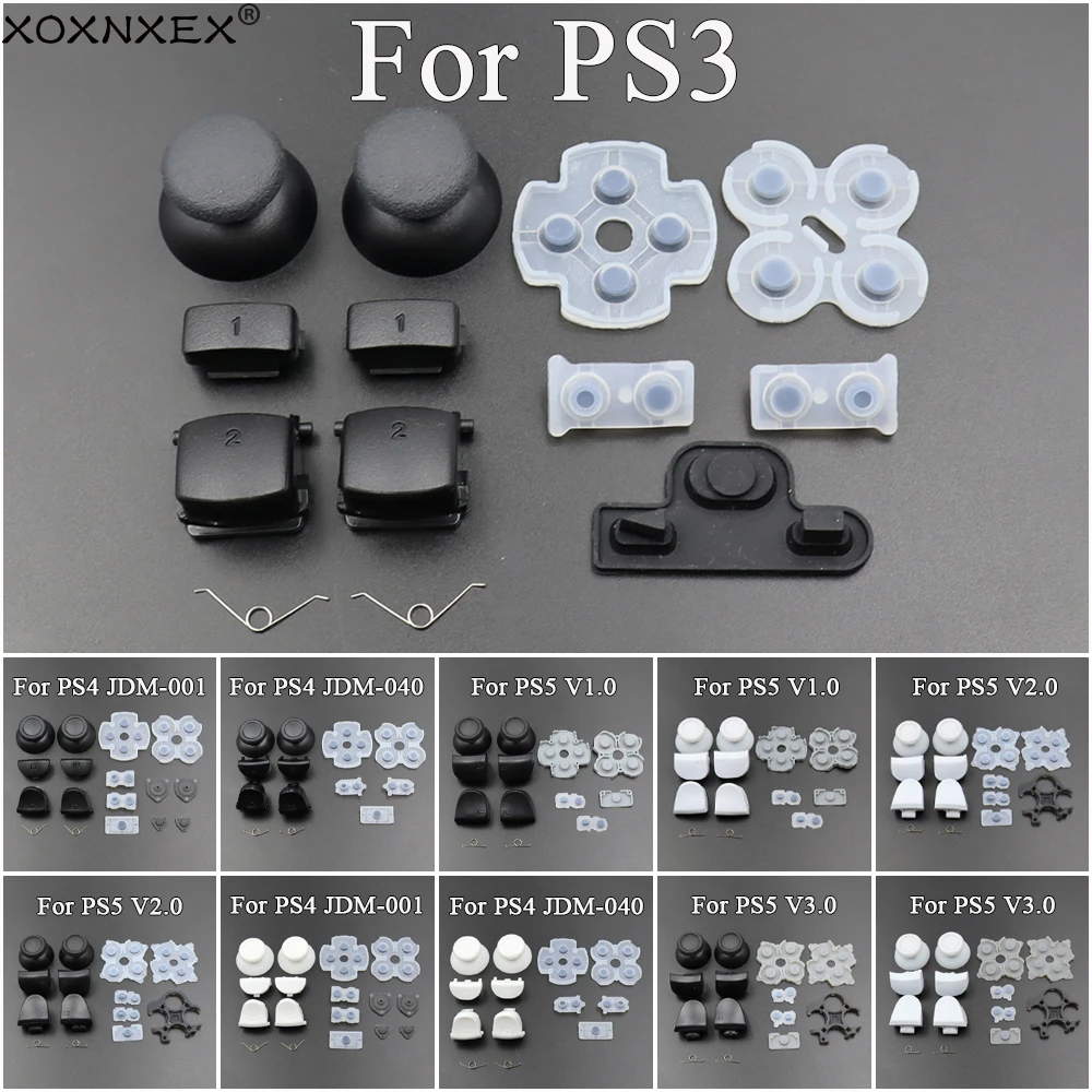 1Set Für PS3 PS4 JDM-001 040 PS5 V1 V2 V3 Controller L1 R1 L2 R2 Trigger Tasten 3D analog Stick + Leitfähigen Gummi Taste