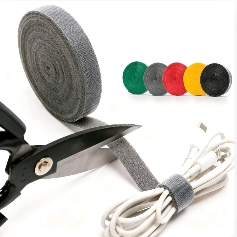 1/3/5/8/10 Stück breites 1 cm großes Datenkabel-Aufbewahrungs- und Organisationsartefakt, Kabelbefestigung, Klebebandbinder, Computer-Desktop-Wicklung Image