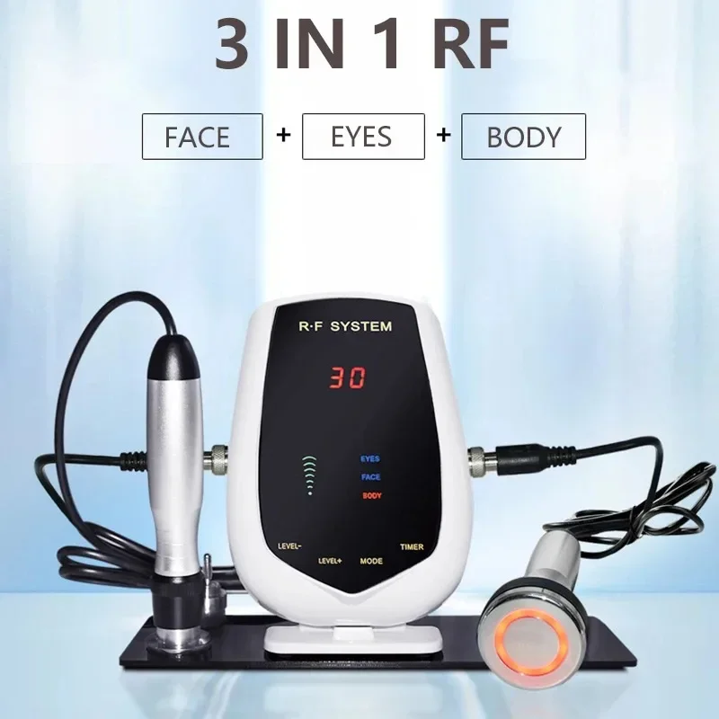 5 MHz 3-IN-1 RF Tripolar Face&Eye&Body Radiofrequenz Hautstraffung Körperschlankheitsmaschine Halsfalten Doppelkinnentfernung V-Linie Image