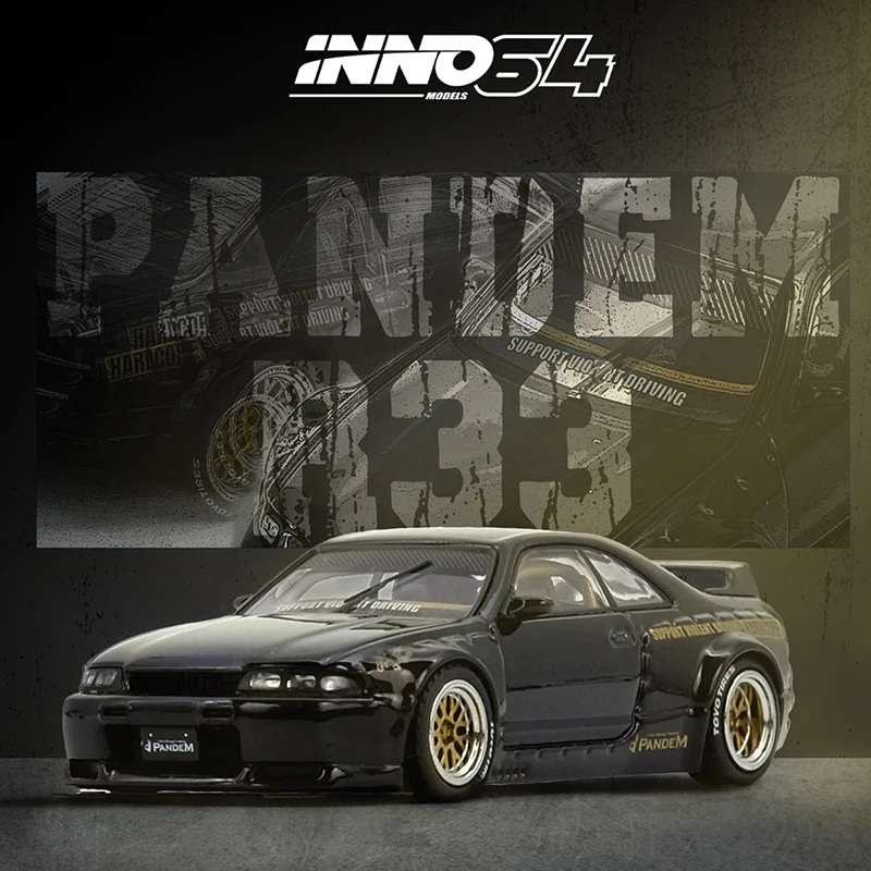 Vorverkauf INNO 1:64 PANDEM GTR BCNR33 Black Diecast Diorama Car Model Collection Toys Image
