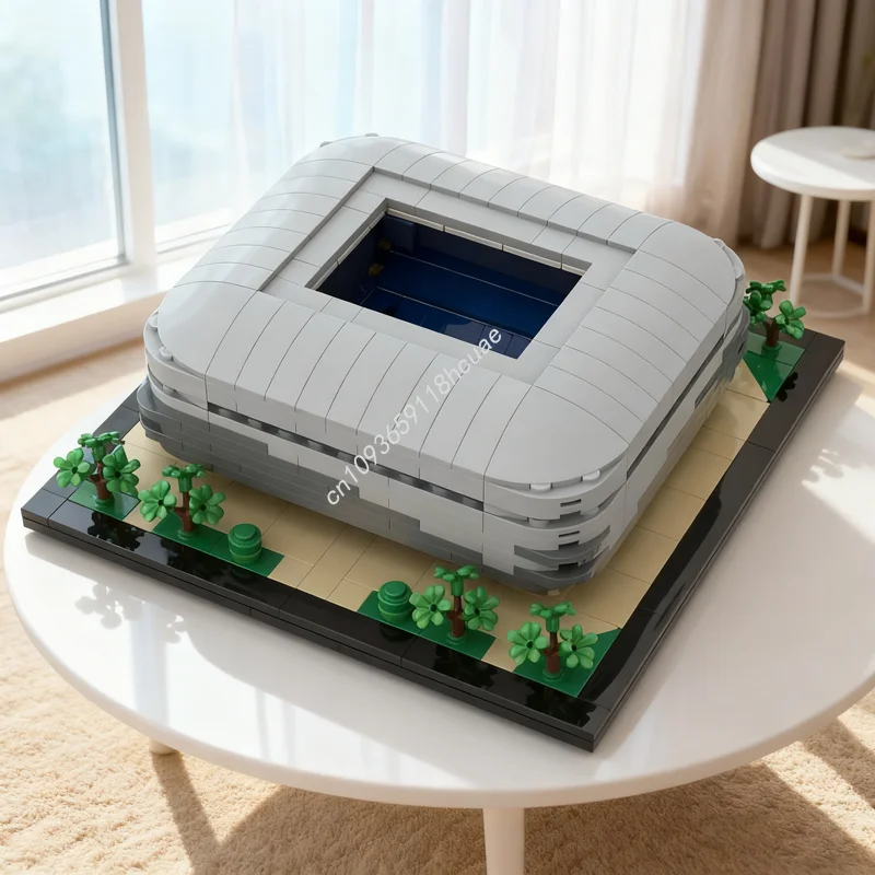 598 Stück MOC New Santiago Bernabeu Stadion Modellbau Spielzeug Blöcke Architektur Idee Bildung Ziegel Weihnachtsgeschenke Geburtstag Image