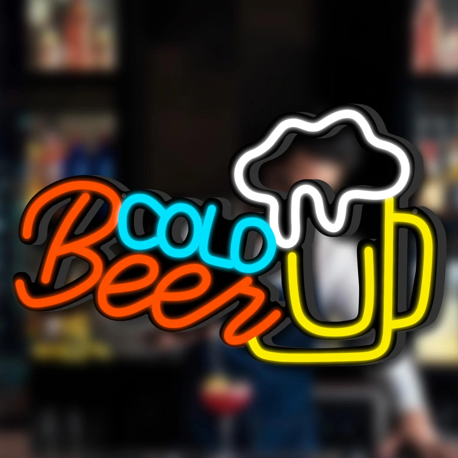 1 cold beer neon sign, used for beer bars, kitchens, restaurants, men