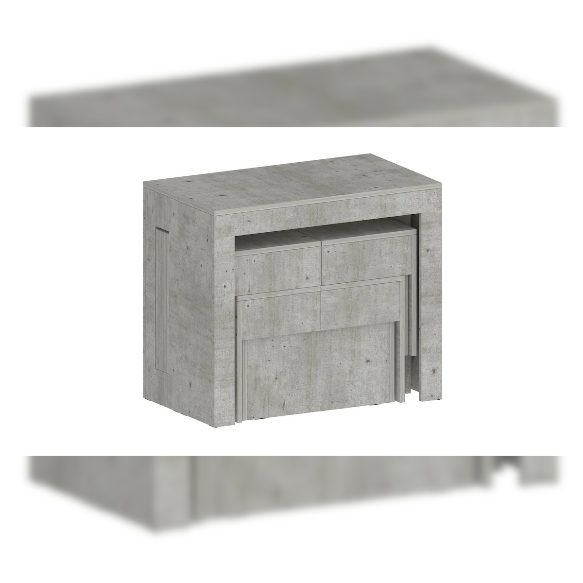 Dmora Tisch- und Stuhlset Dadamoni, Mehrzweckkomposition, Set mit Konsole und 2 ausziehbaren Bänken, 100 % Made in Italy, 66 x 25 x 45 cm, Zement Image