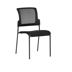 Dmora Bürostuhl Dangor, Gepolsterter Wartezimmerstuhl, Ergonomischer Wartestuhl, 58x47h87 cm, Schwarz Image