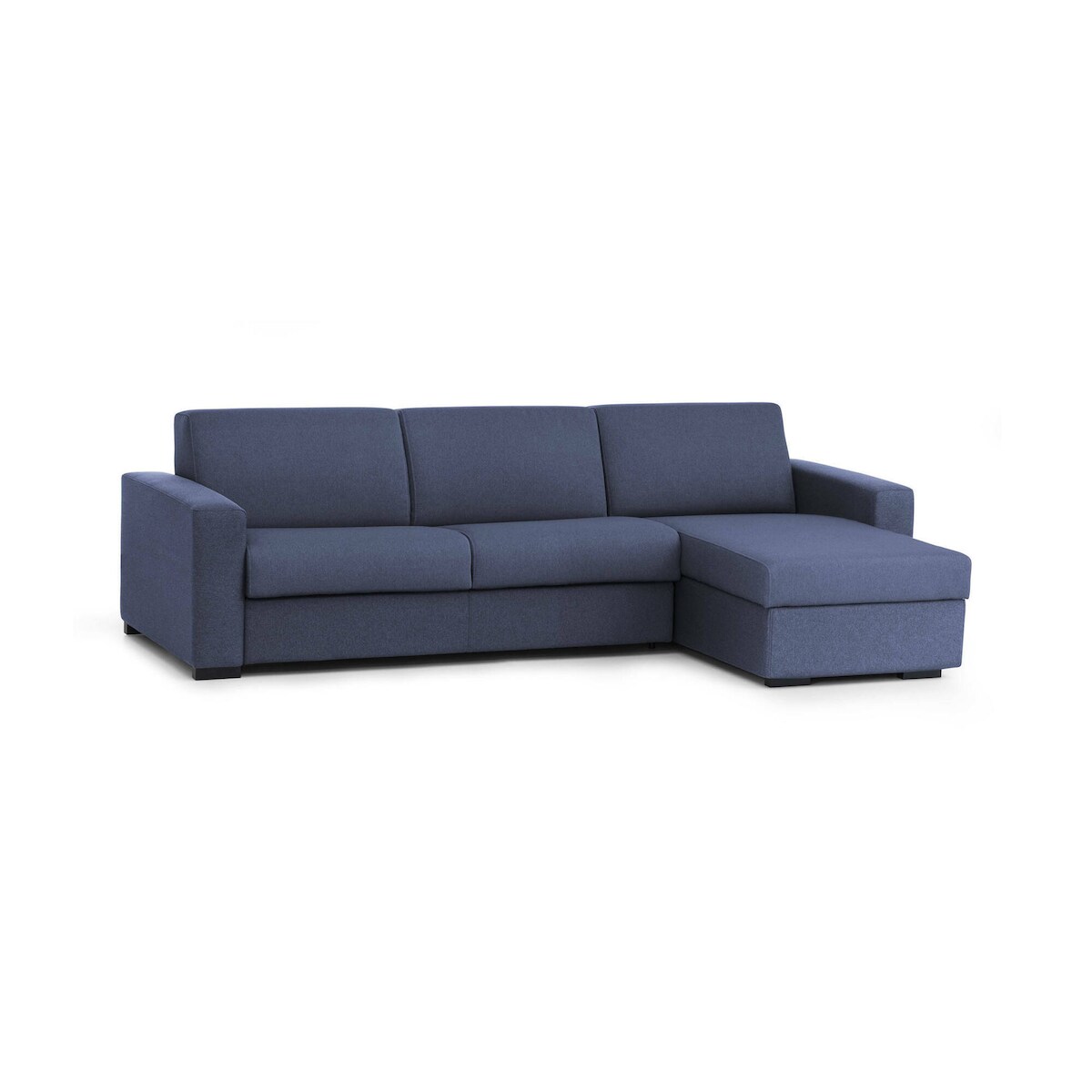 Dmora Dabakar Schlafsofa, Ecksofa, 100 % Made in Italy, Sofa mit drehbarer Öffnung, mit umkehrbarer Aufbewahrungshalbinsel, 280 x 95 x 90 cm, Blau Image