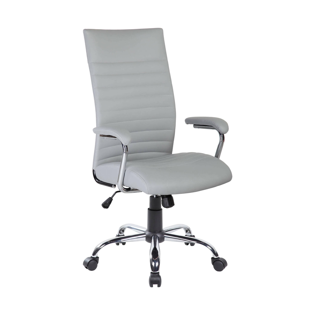 Dmora Bürostuhl Ddim, Präsidentensessel mit Armlehnen, Ergonomischer Bürostuhl, 63x65h108/118 cm, Grau Image