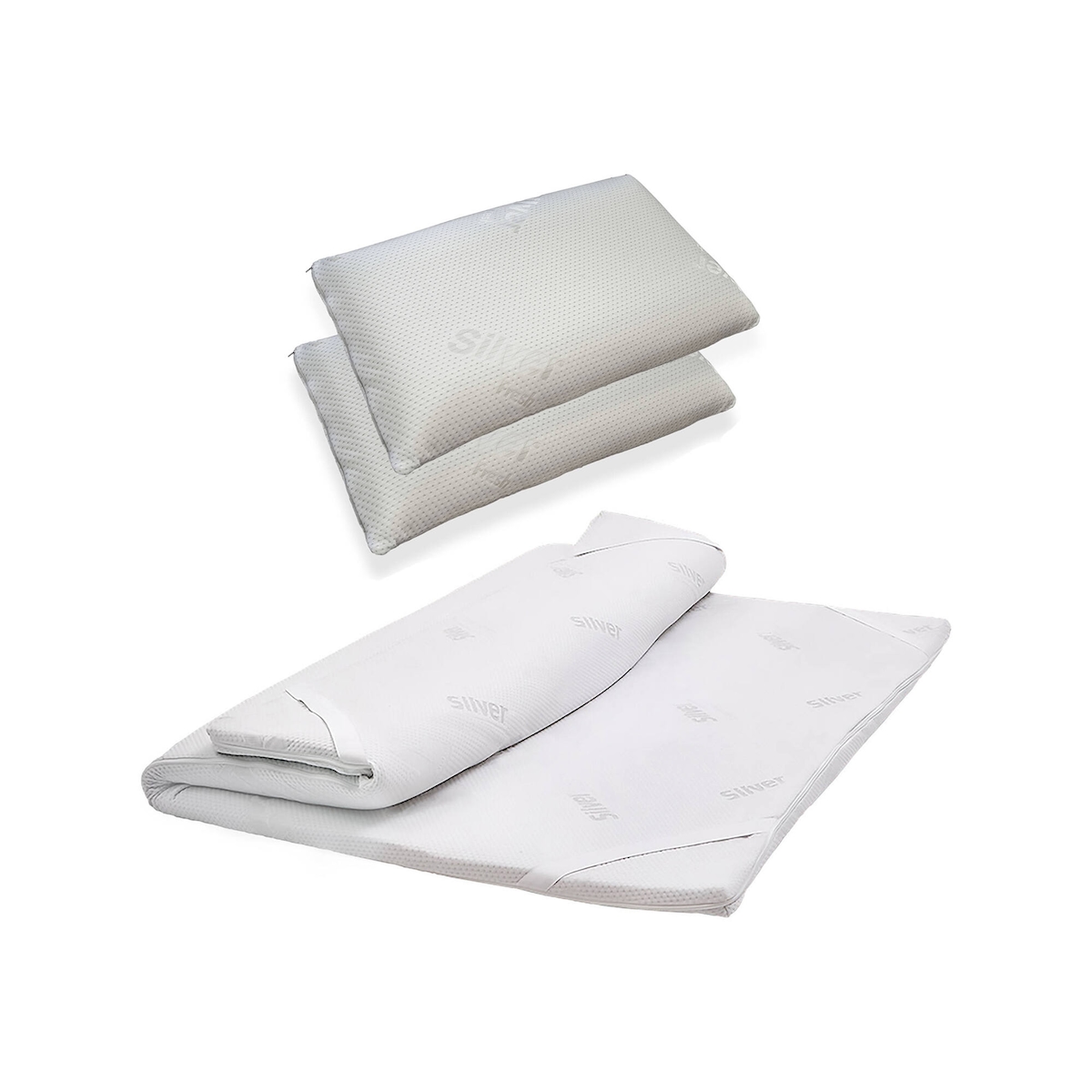 Dmora Skorpion-Einzelauflage, Matratzenset mit Kissen, Memory-Schaum-Auflage, 100 % MADE IN ITALY, 90 x 200 x 5 cm Image