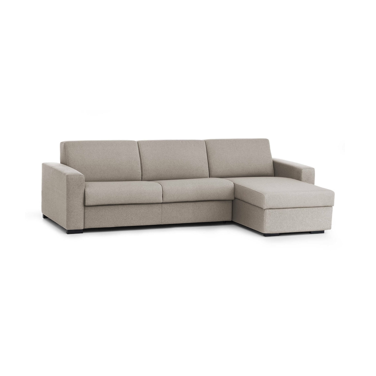 Dmora Dabala Schlafsofa, Ecksofa, 100 % Made in Italy, Sofa mit drehbarer Öffnung, mit umkehrbarer Aufbewahrungshalbinsel, 260 x 95 x 90 cm, Taupe Image