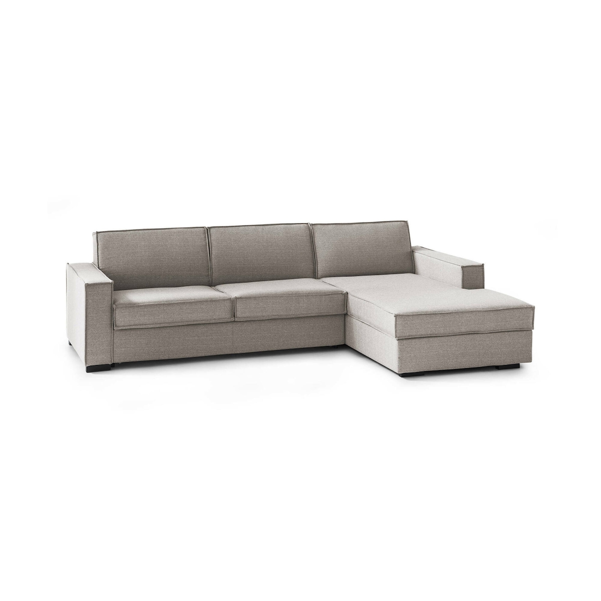 Dmora Schlafsofa Daaki, Ecksofa, 100 % Made in Italy, Sofa mit drehbarer Öffnung, Aufbewahrungshalbinsel rechts, 260 x 95 x 90 cm, Taupe Image
