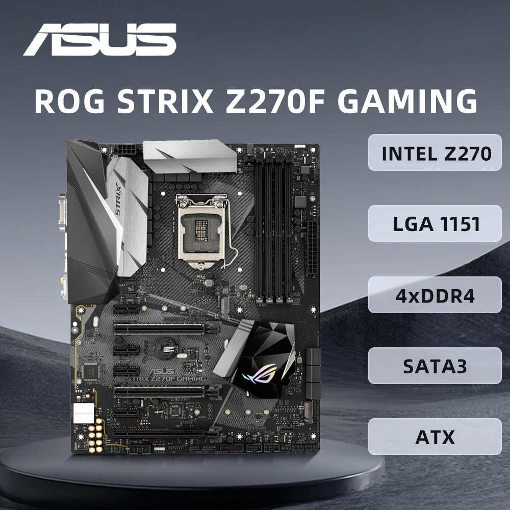 ASUS ROG STRIX Z270F carte mère de jeu LGA1151 prise en charge i7-7700K 6700K i5-7600 6500 i3-7300 CPU 4xDDR4 3200MHz M.2 ATX carte mère