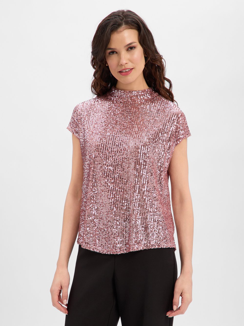 Ambiance Pailletten-Shirt Damen rosenholz, 36 Image