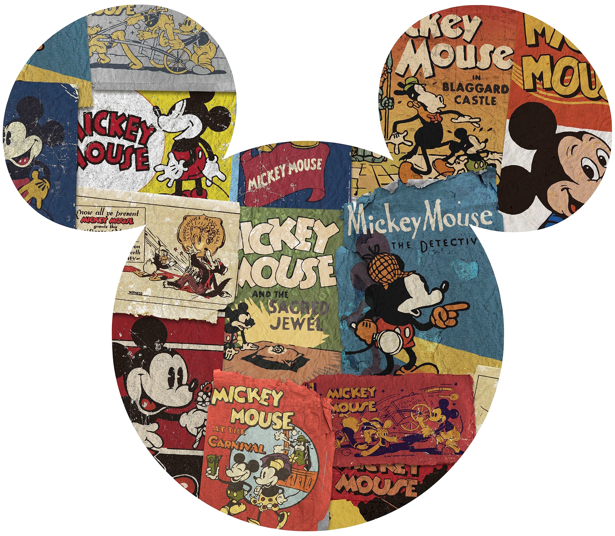 Vliestapete KOMAR "Vlies selbstklebend - Mickey Head Billboard - Größe 125 x 125 cm", bunt, B:125m L:125m, Vlies, Tapeten, Kinderzimmer