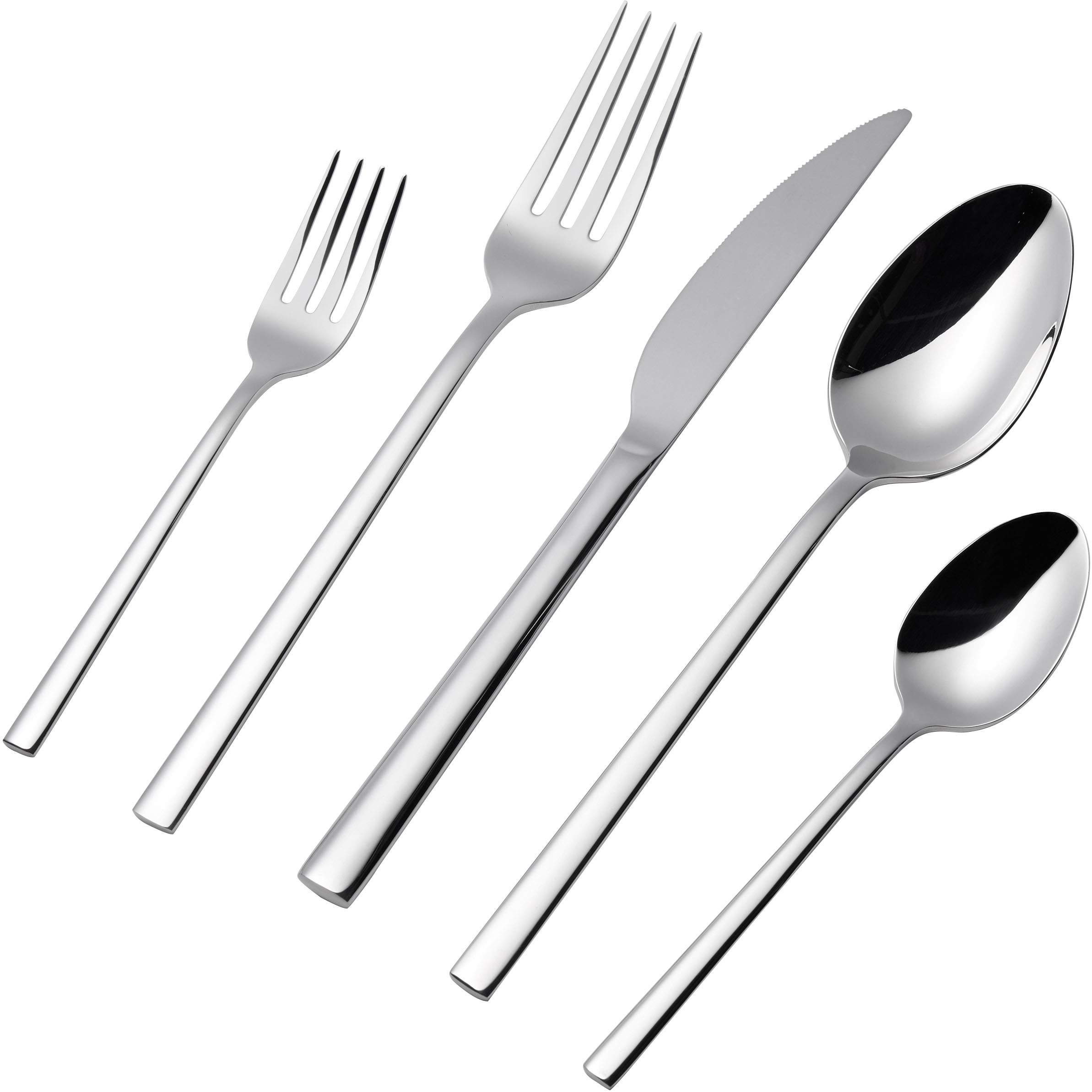 Besteck-Set HANSEATIC "SMART, wahlweise in glänzender oder matter Optik", silberfarben, 30 Stk., Edelstahl 18/10, Essbesteck-Sets, leichtes und minimalistisches Design Image