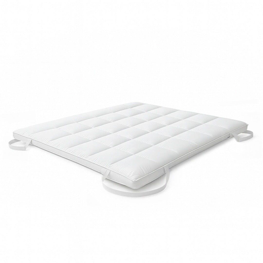 The White Stone Topper | Gepolsterter Matratzenschoner 500 g/m² mit atmungsaktiver Mikrofaser und Gummibändern | 160 x 190 cm Image