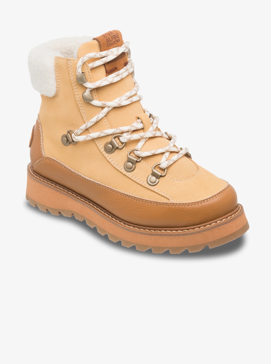 Winterboots ROXY "AZELIE", Damen, Gr. 36, tan, braun, Leder, Synthetik, Schuhe Winterboots, Winterschuhe, Winterstiefel, Snowboots, wasserabweisend & gefüttert